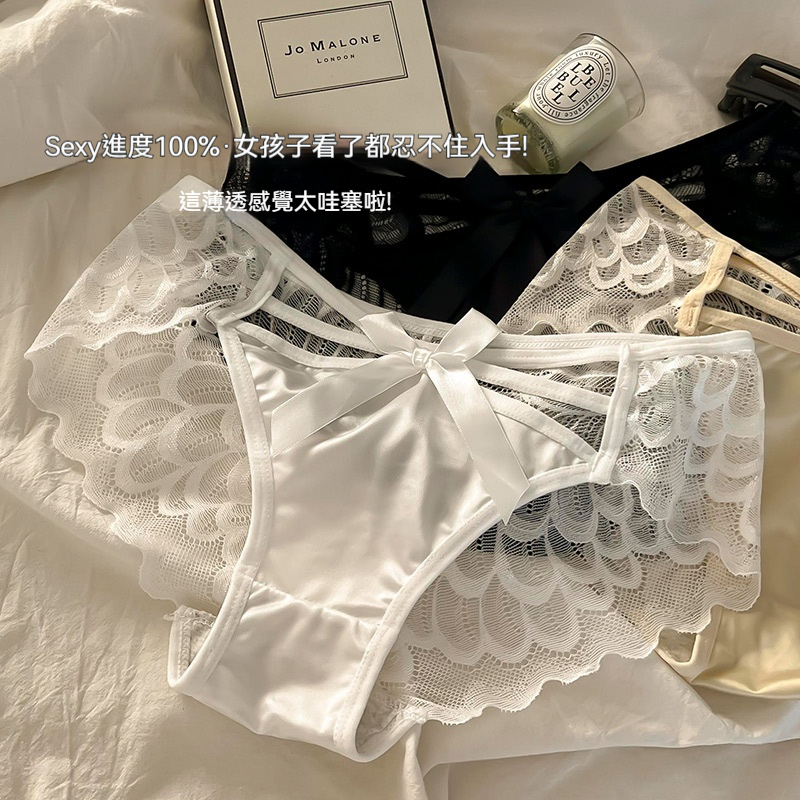 【雲般的透氣呵護！】透氣蕾絲蝴蝶結女褲，展現你的私密時尚態度！蕾絲邂逅蝴蝶結，釋放私密的浪漫與自在，讓你的內衣櫃升級時尚感！一縷空氣感，一抹蕾絲柔，私密蝶影處，自在無限柔！